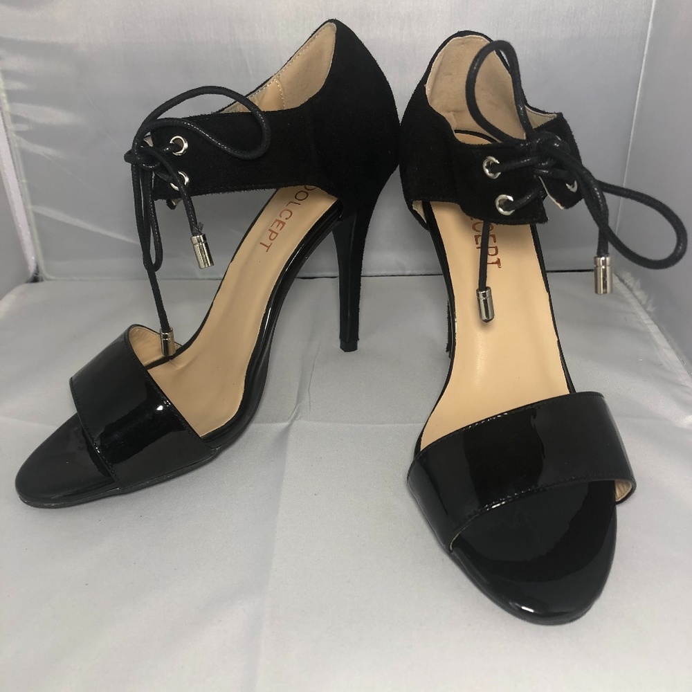 Coolcept Faux Suede Sandals Black - Sz 7.5/38